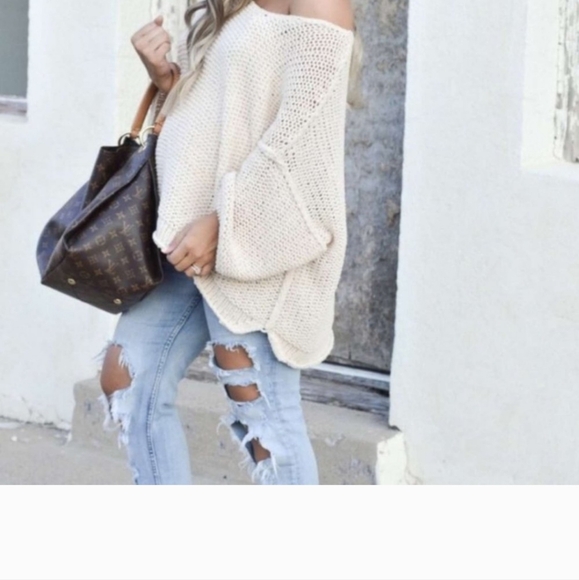 🆕 Free People Halo Pullover Sweater Sand Chunky Knit Size L - Picture 6 of 11